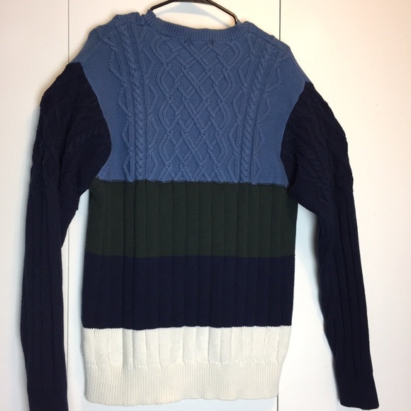 Mens Nautica Vintage 90s Color Block Knit Sweater - Picture 2 of 5